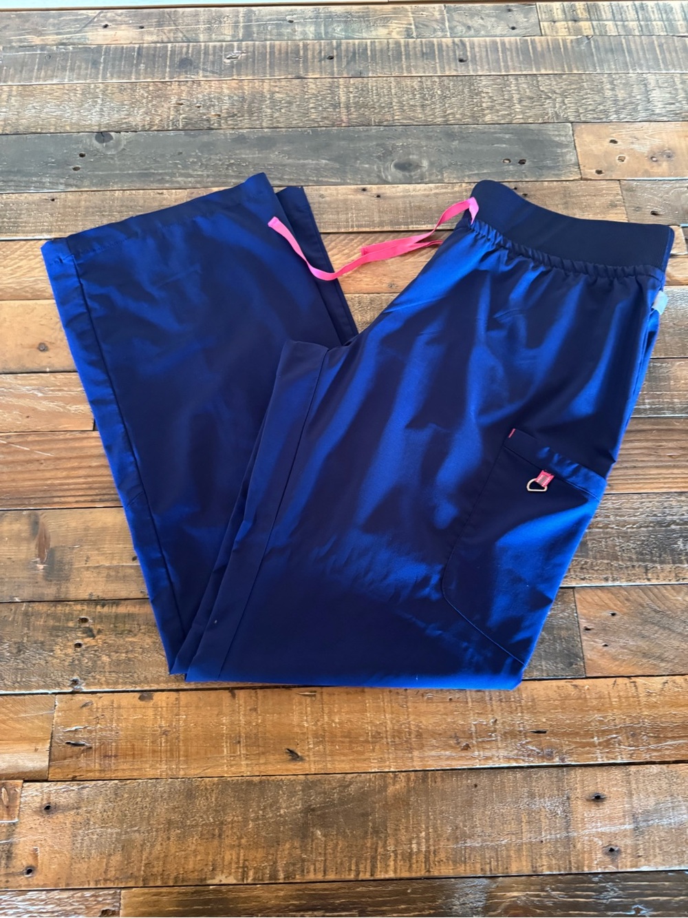 smitten Navy Sweatpants with Pink Drawstring